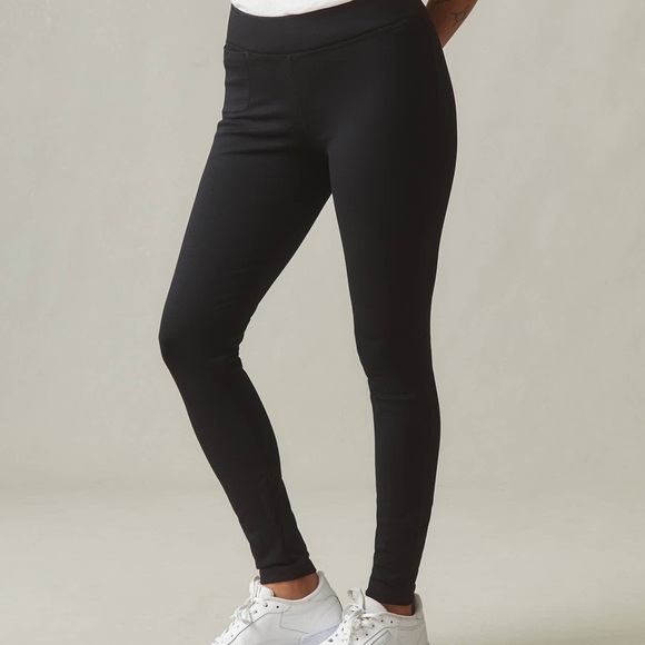 AMERICAN GIANT No BS Ponte Slim Pants Mid Rise Crop Leggings Black Size 2 Petite - Picture 1 of 13